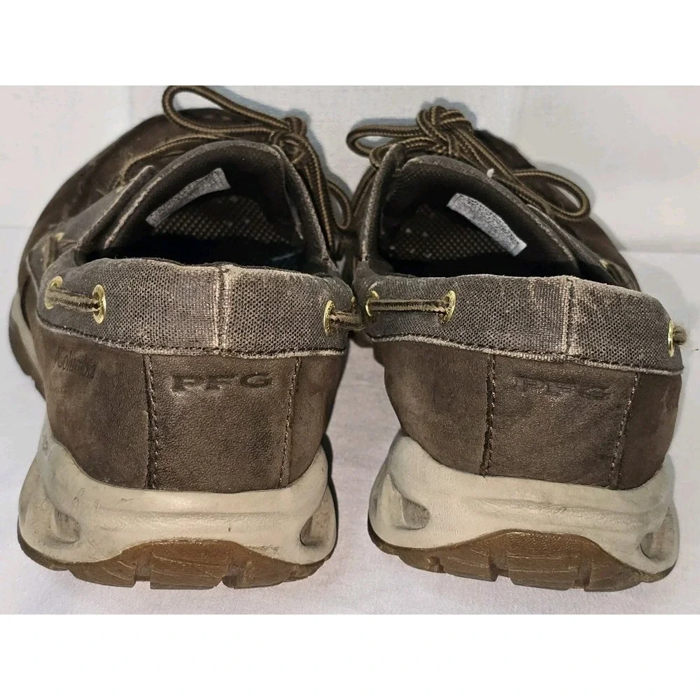 Columbia‎ Boat Shoes Men 10.5 Brown Leather TechLite PFG Fishing Boatdrainer